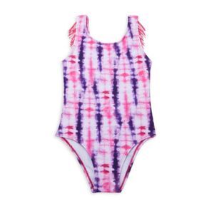 Andy and Evan purple tie dye fringe swimsuit girls size 6 NWT